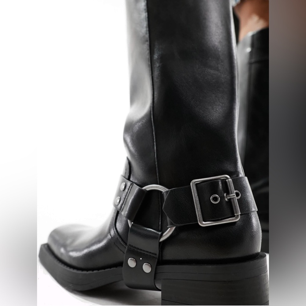 Pull&Bear Black Moto Boots - Picture 4 of 4
